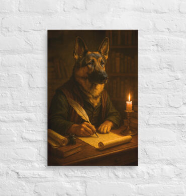Writer / Poet – Custom Work-Themed Pet Portrait Canvas