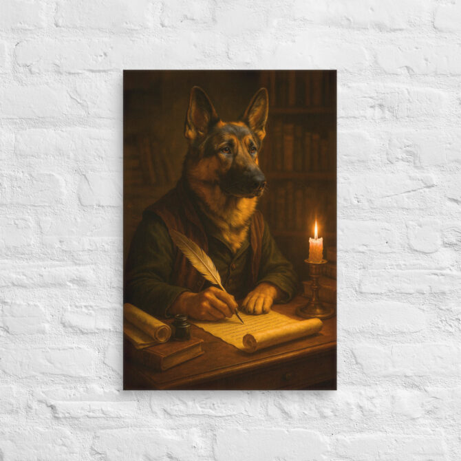 Writer / Poet – Custom Work-Themed Pet Portrait Canvas