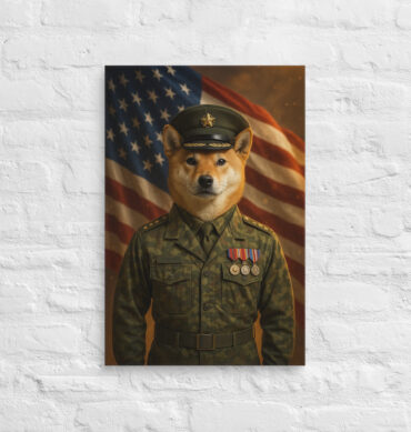Custom Pet Portrait – Soldier / Military Officer Canvas Wall Art