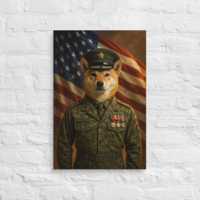 Custom Pet Portrait – Soldier / Military Officer Canvas Wall Art