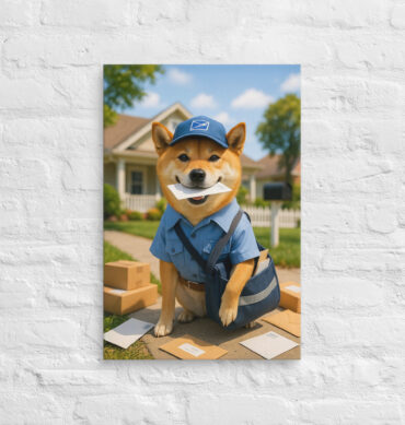 Mail Carrier Pet Portrait – Custom Work-Themed Canvas