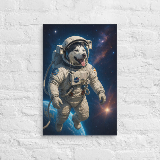 Astronaut Pet Portrait – Custom Work-Themed Canvas Wall Art