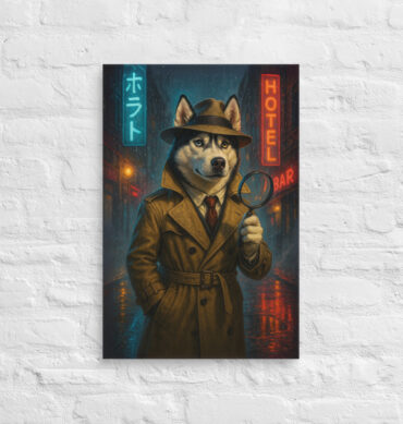 Detective Pet Portrait – Custom Work-Themed Canvas Wall Art