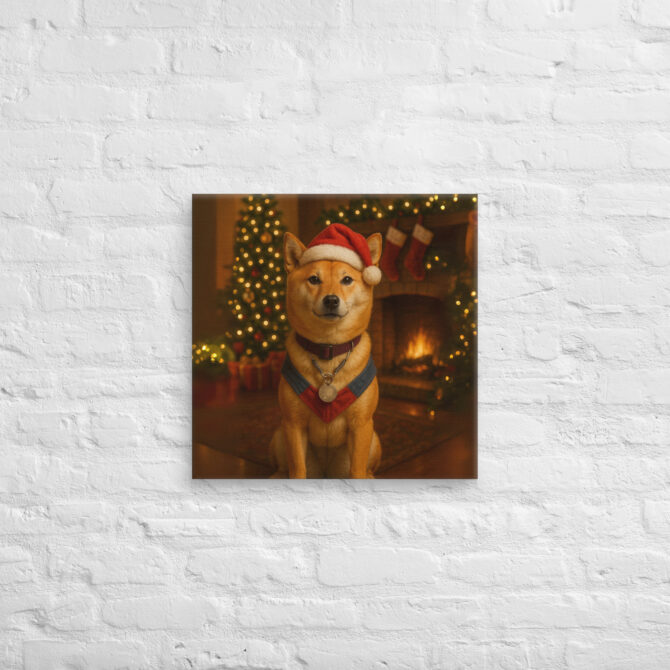 Cozy Christmas Fireplace – Custom Pet Canvas Wall Art - Image 3