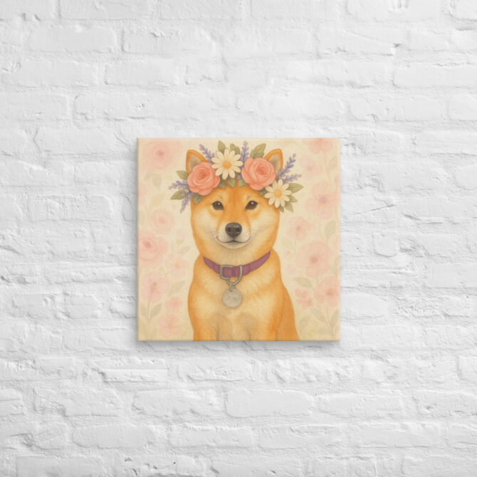 Floral Crown Princess – Custom Pet Canvas Wall Art for Home Décor - Image 3