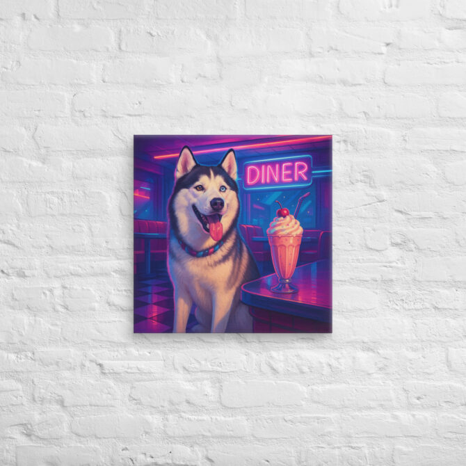 Neon Diner Vibes – Custom Pet Canvas Wall Art - Image 3