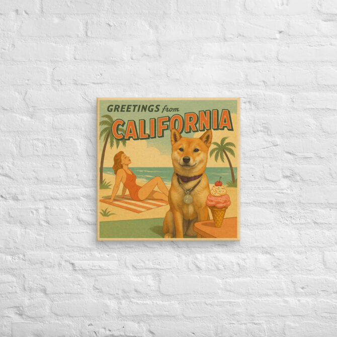 Retro Beach Postcard – Custom Pet Canvas Wall Art for Home Décor & Gifts - Image 3