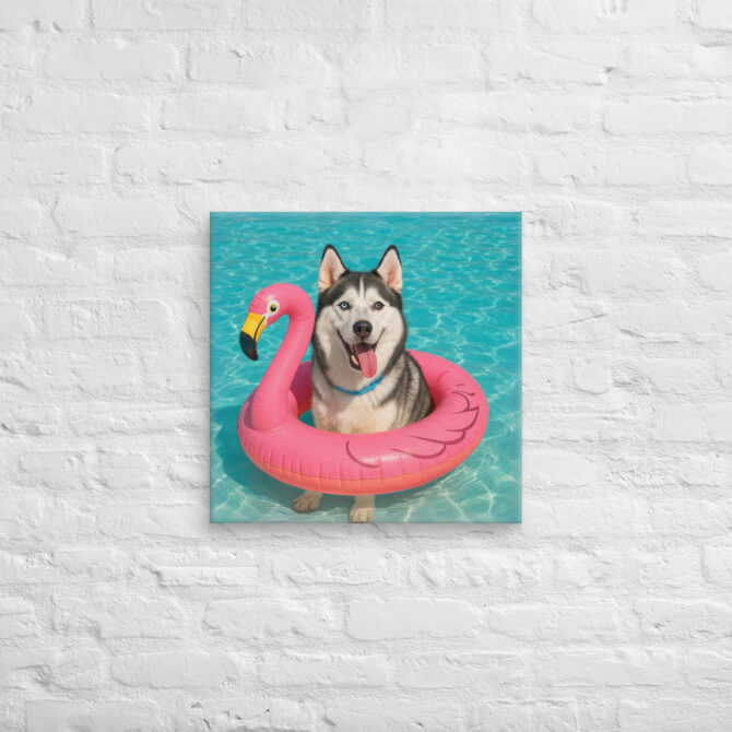 Pool Float Fun – Custom Pet Canvas Wall Art for Home Décor & Gifts - Image 3