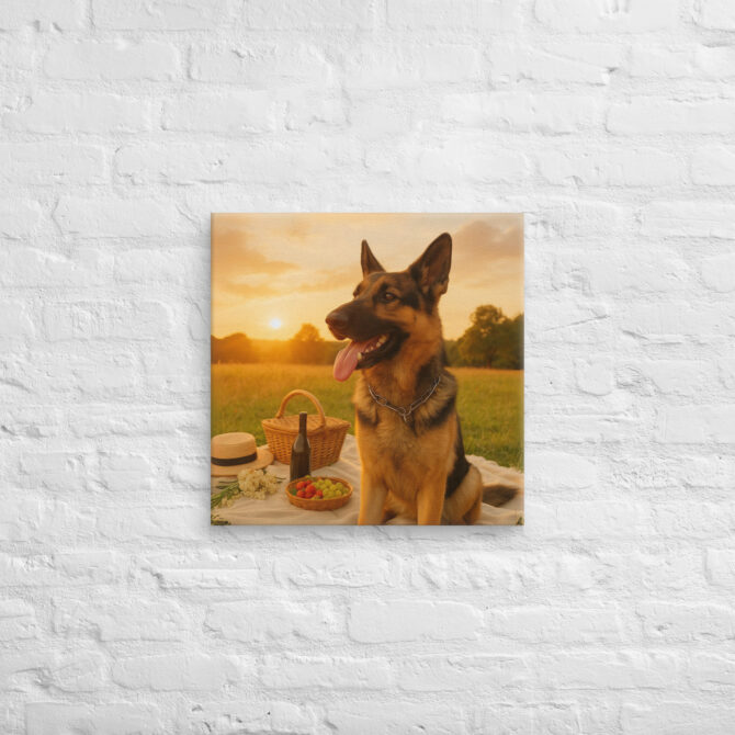 Custom Pet Canvas Wall Art – Sunset Picnic Design - Image 3