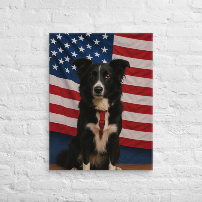 Stars & Stripes Glory – Custom Pet Canvas Wall Art with Your Pet’s Portrait - Image 2