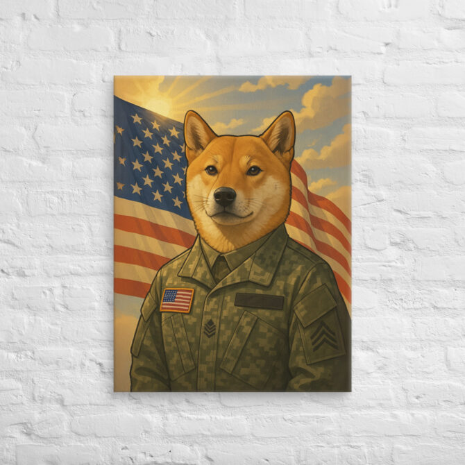 Patriotic Soldier Pet – Custom Canvas Wall Art with Your Pet - Image 2