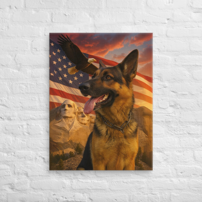 Bald Eagle & Pet Unity – Custom Canvas Wall Art with Your Pet - Image 2
