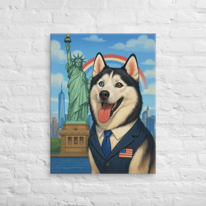 Liberty Scene – Custom Pet Canvas Wall Art with Your Pet’s Portrait - Image 2