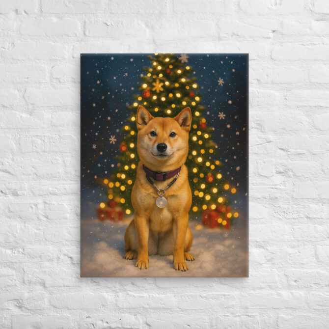 Winter Holiday Magic – Custom Pet Canvas Wall Art with Your Pet’s Portrait - Image 2