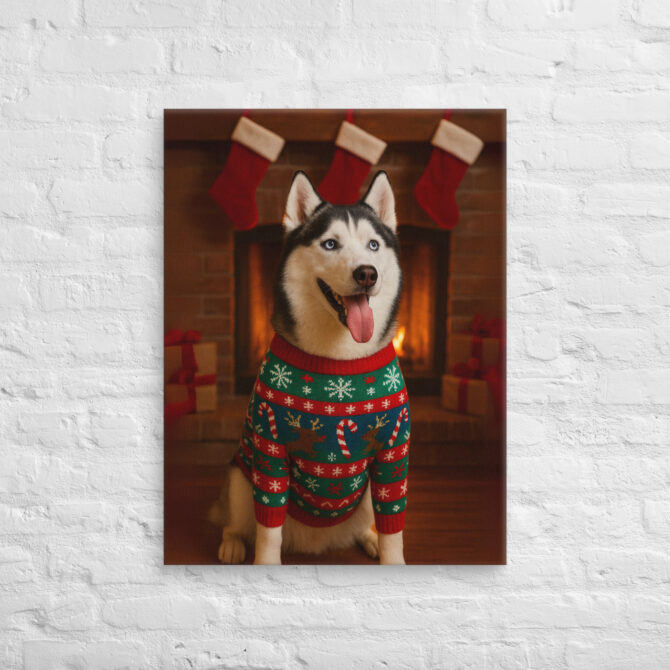 Ugly Christmas Sweater Fun – Custom Pet Canvas Wall Art - Image 2