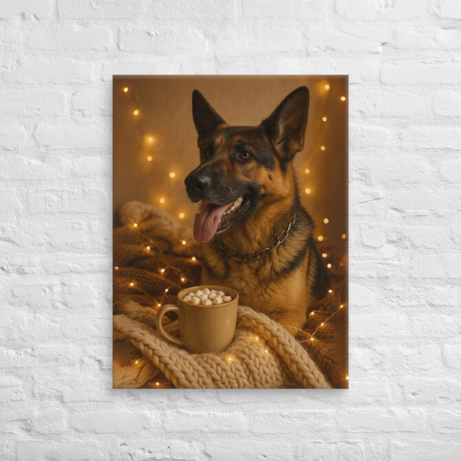 Hot Cocoa Cozy Blanket – Custom Pet Canvas Wall Art with Your Pet’s Portrait - Image 2