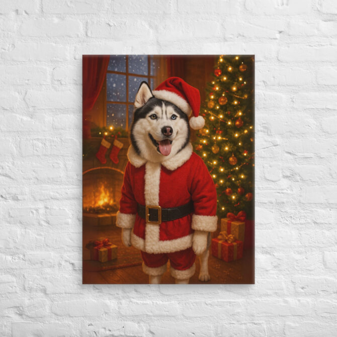 Santa Paws – Custom Pet Canvas Wall Art for Christmas - Image 2