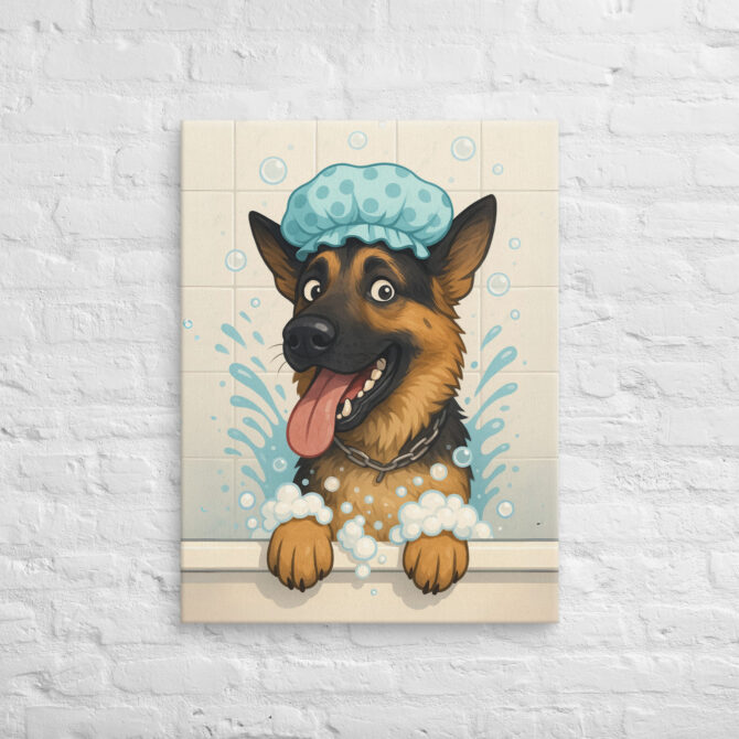 Shower Time Splash – Custom Pet Canvas Wall Art - Image 2