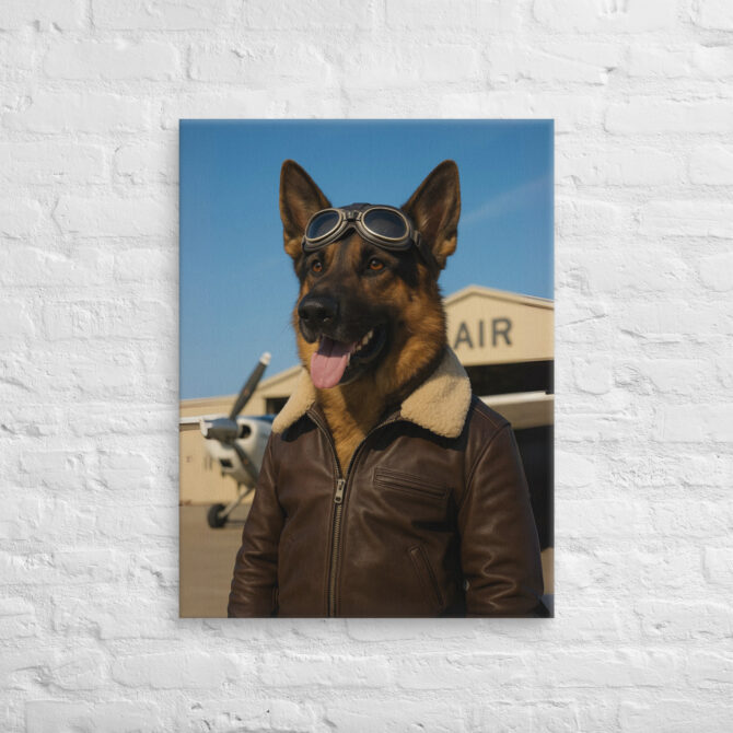 Pilot / Aviator – Custom Work-Themed Pet Portrait Canvas - Image 2