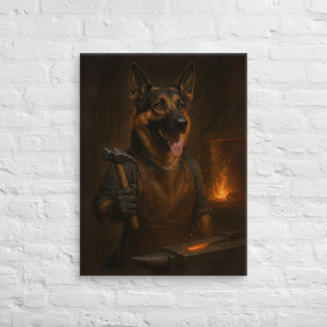 Blacksmith Pet Portrait – Custom Work-Themed Canvas Art - Image 2