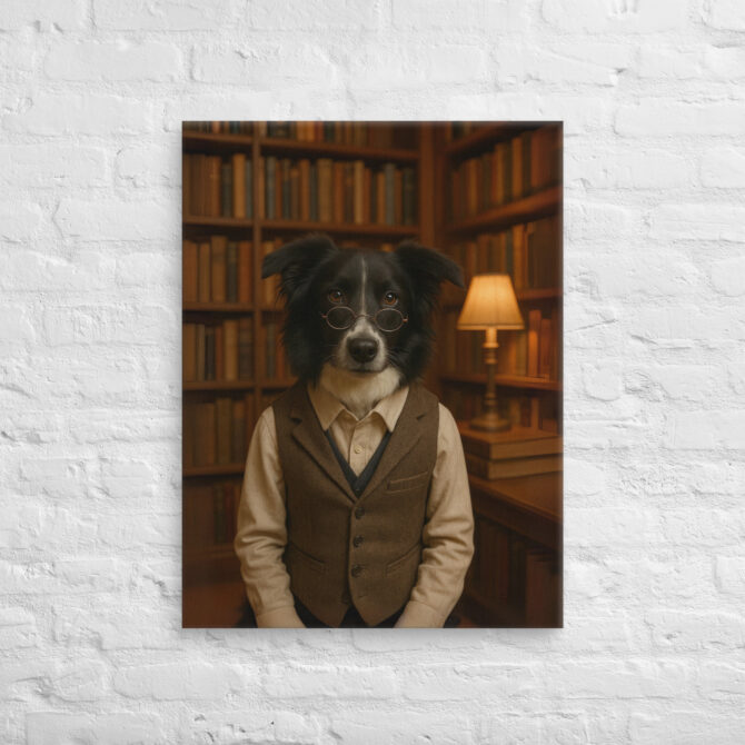 Custom Pet Librarian Portrait – Work-Themed Canvas Wall Art - Image 2