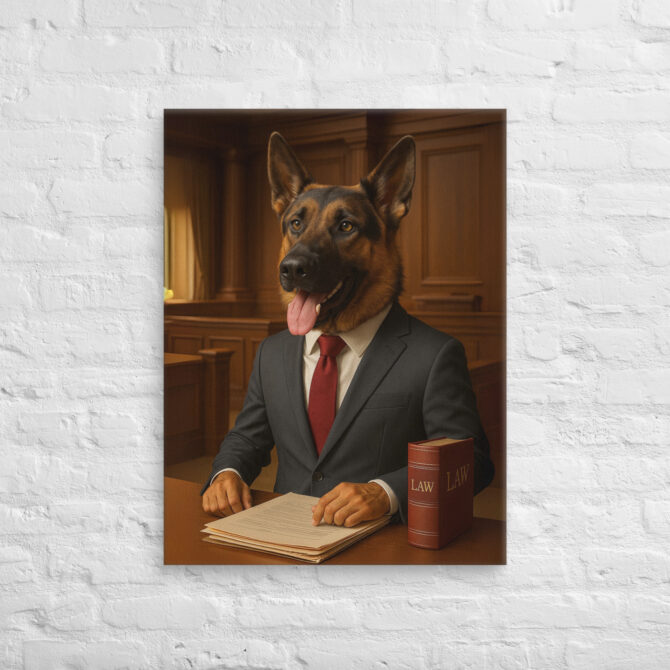 Custom Lawyer Pet Portrait – Attorney Canvas Wall Art - Image 2