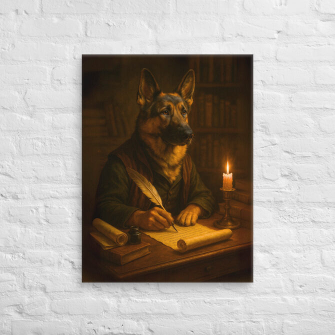 Writer / Poet – Custom Work-Themed Pet Portrait Canvas - Image 2