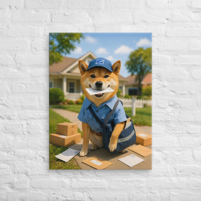Mail Carrier Pet Portrait – Custom Work-Themed Canvas - Image 2