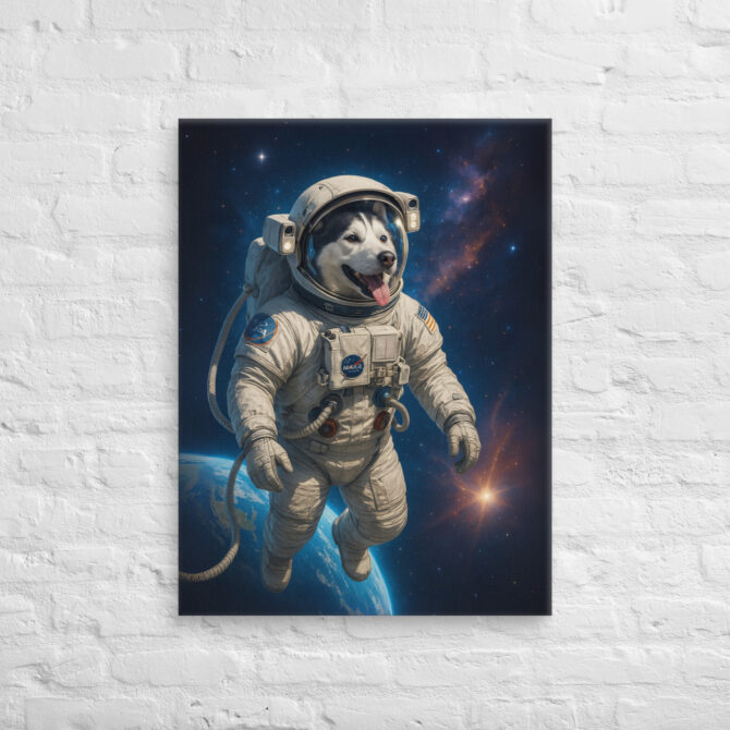 Astronaut Pet Portrait – Custom Work-Themed Canvas Wall Art - Image 2