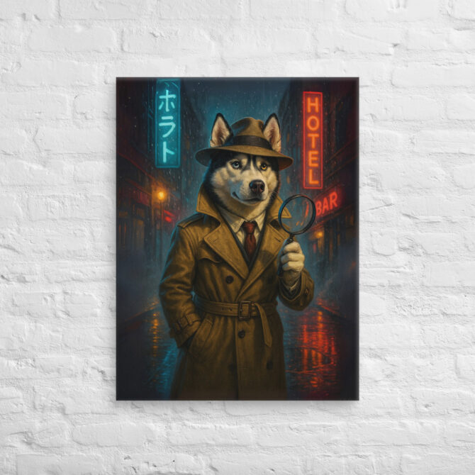 Detective Pet Portrait – Custom Work-Themed Canvas Wall Art - Image 2