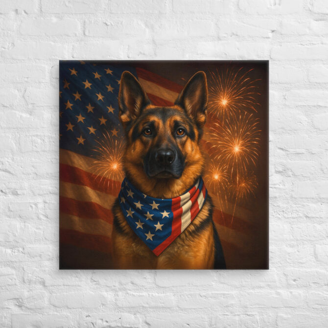 Star-Spangled Portrait – Custom Pet Canvas Wall Art