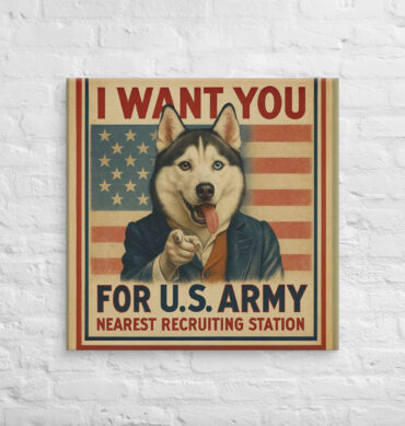 Vintage USA Pet Canvas Wall Art – Custom Patriotic Design