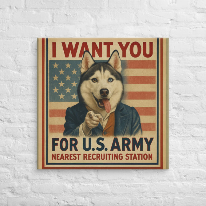 Vintage USA Pet Canvas Wall Art – Custom Patriotic Design