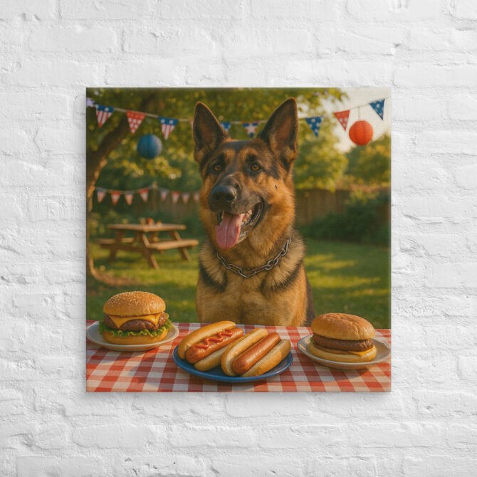 BBQ & Freedom Custom Pet Canvas Wall Art – Patriotic Home Décor