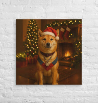Cozy Christmas Fireplace – Custom Pet Canvas Wall Art