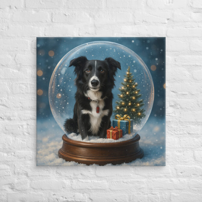 Snow Globe Pet Canvas Wall Art – Custom Winter Home Décor