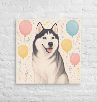 Balloon Party Paws – Custom Pet Canvas Wall Art