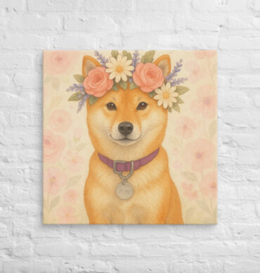 Floral Crown Princess – Custom Pet Canvas Wall Art for Home Décor