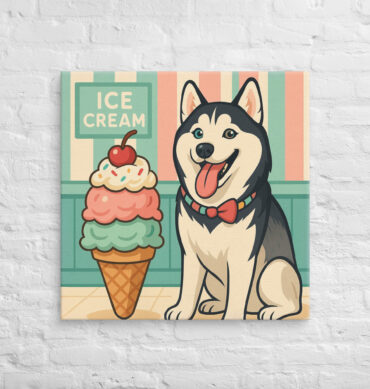 Ice Cream Sweetheart – Custom Pet Canvas Wall Art