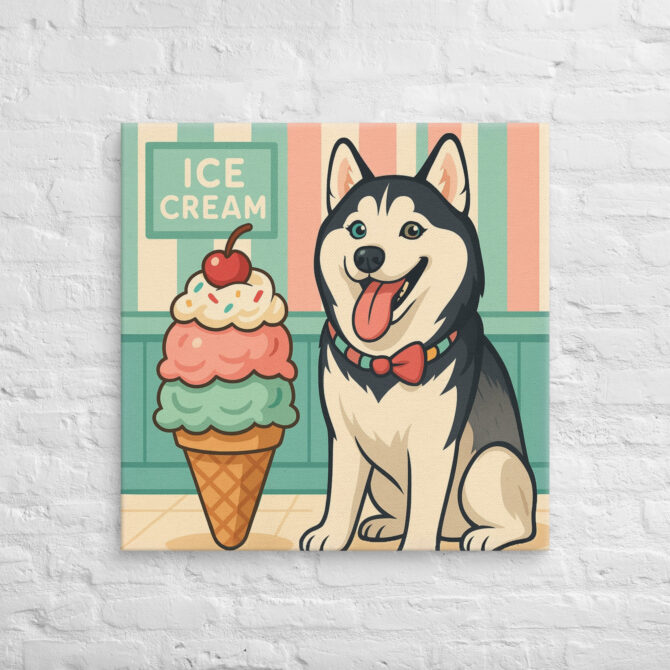 Ice Cream Sweetheart – Custom Pet Canvas Wall Art