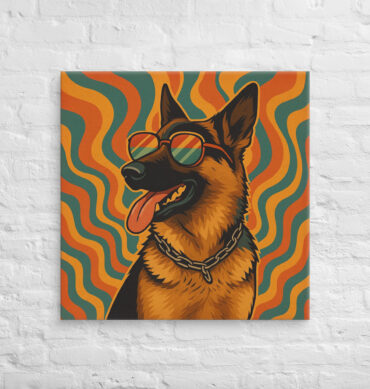 Custom Pet Canvas Wall Art – 70s Funky Groove Retro Style