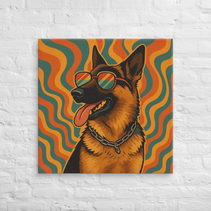Custom Pet Canvas Wall Art – 70s Funky Groove Retro Style