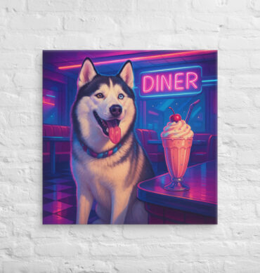 Neon Diner Vibes – Custom Pet Canvas Wall Art
