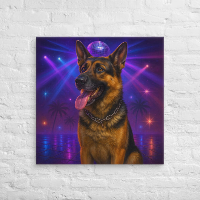 Custom Pet Canvas Wall Art – Disco Fever Design