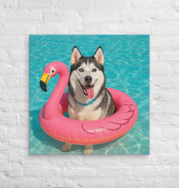 Pool Float Fun – Custom Pet Canvas Wall Art for Home Décor & Gifts