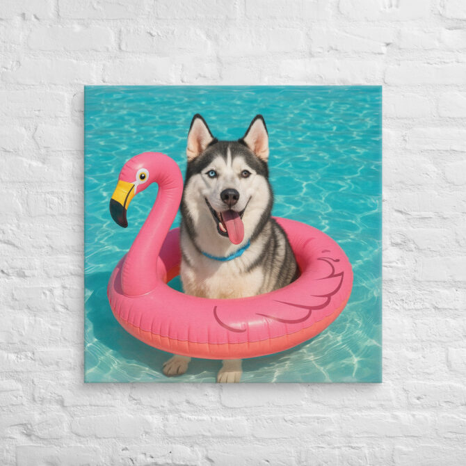 Pool Float Fun – Custom Pet Canvas Wall Art for Home Décor & Gifts