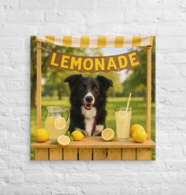 Custom Pet Canvas Wall Art – Lemonade Stand Design