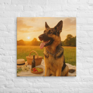 Custom Pet Canvas Wall Art – Sunset Picnic Design