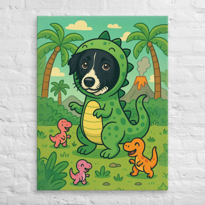 Dino Buddy – Custom Pet Canvas Wall Art for Home Décor - Image 3
