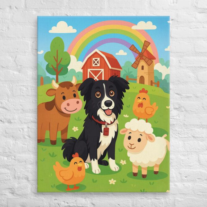 Cartoon Farm Friends – Custom Pet Canvas Wall Art - Image 3